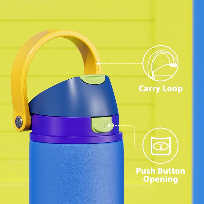 24 oz Insulated Water Bottle for Men: Meoky Stainless Steel Water Bottle with 2-in-1 Straw and Spout Lid - Leak Proof, Cold for 24 Hours, Fits in Car Cup Holder, BPA-Free for Sports Travel, Sapphire - Image 6