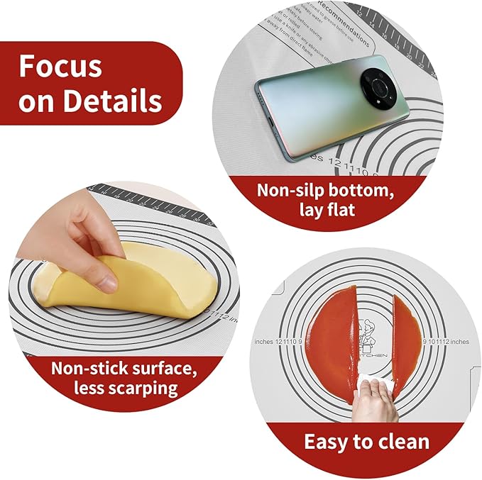 Silicone Baking Mat, Non Stick Silicone Pastry Mat - Image 5