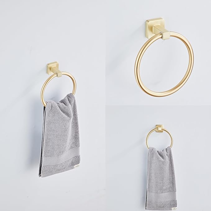 Brusehd Light Gold Bathroom Hardware Set 4 Pieces, Towel Bar Set Stainless - Image 3