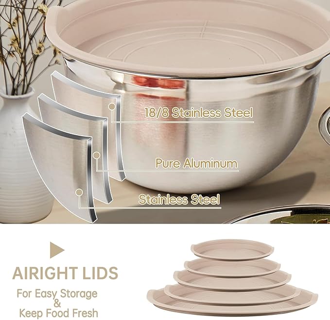 WEPSEN Mixing Bowls Set, Measuring Cups and Spoons - Image 6