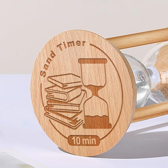 10 Minute Sand Timer Hourglass, 10 Min Wooden Sand Clock, Ten Minute Wood Hour - Image 3