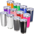 AIANJI 20oz Tumbler Bulk Stainless Steel Tumblers with Lid Vacuum Insulated Double Wall Travel Coffee Mug Powder Coated Tumbler Cup for Hot and Cold Drinks(Mix Color, 12 pack) by AIANJI