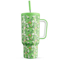 Meoky 40 oz Christmas Tumbler with Handle and Straw, Xmas Tumbler with Lid and Straw, Insulated Stainless Steel Travel Mug, Christmas Gifts for Women Men Adults (Jingle Bloom) by MEOKY