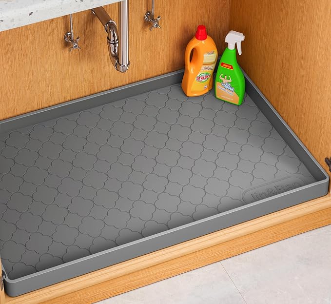 Jin&Bao Waterproof Under Sink Mat 25" x 19", Thick Silicone Mat Cabinet by Jin%26Bao