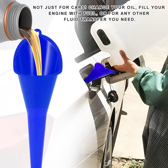 Oil Funnel, Plastic Long Neck Multi-Purpose Spill Saver Funnel, Engine Oil - Image 6