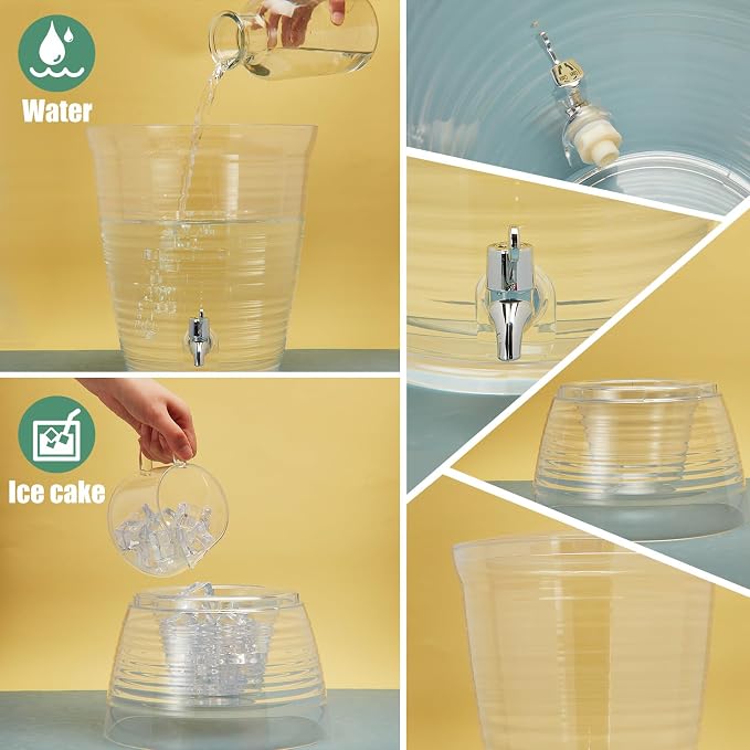 Tioncy 3 Pcs Acrylic Beverage Dispenser - Image 2