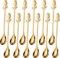 Gold Tulip/Rose Handle 12-Pcs Mini Coffee Spoons Set by SGvrPvz