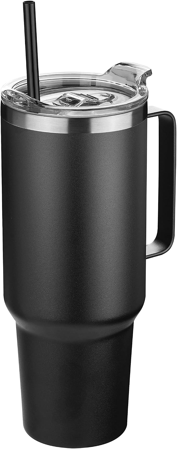 HASLE OUTFITTERS 40 oz Stainless Steel Tumbler with Handle, Vacuum Insulated Tumblers Bulk, Reusable Double Wall Travel Coffee Mug, Durable Powder Coated Water Bottle(Black, 1) by HASLEOUTFITTERS