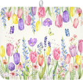 Spring Floral Dish Drying Mat for Kitchen Counter Easter Tulip Lavender Flower by Unknown