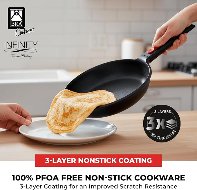 BRA COOKWARE Infinity Nonstick Frying Pan | 11-Inch Cast Aluminum Skillet | - Image 6