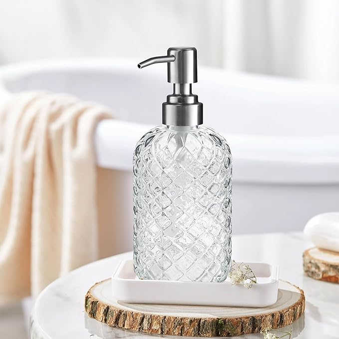 14 Oz Refillable Glass Soap Dispenser - Image 5