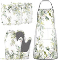 Sage Green Eucalyptus Oven Mitts Watercolor Butterfly Leaves Pot Holders by Unknown