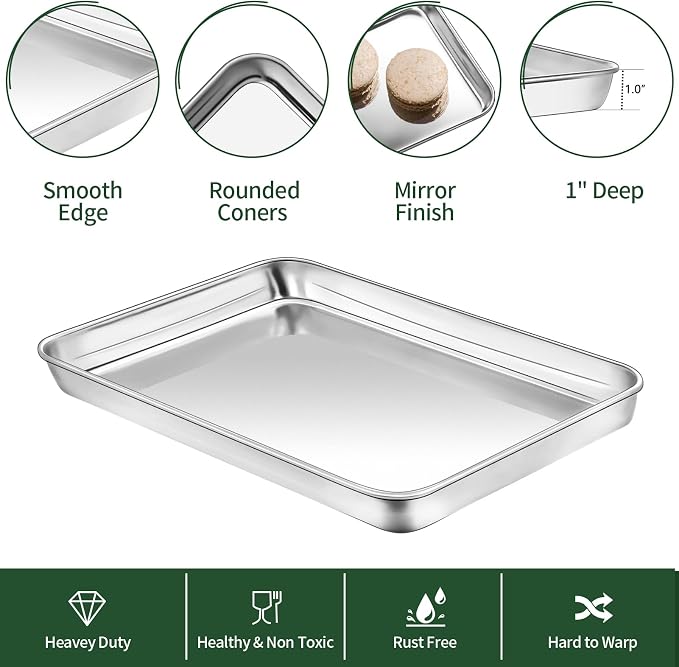 CEKEE Baking Sheet and Cooling Rack Set, Stainless Steel Cookie Sheet Baking - Image 3