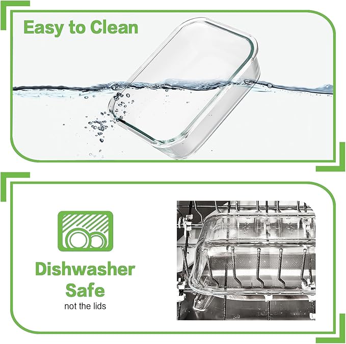 HOMBERKING 10 Pack Borosilicate Glass Meal Prep Containers - Image 5
