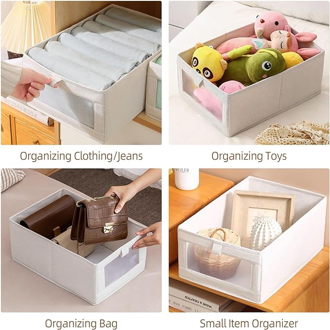 Pradnel Linen Closet Organizers And Storage, 4 Pack Storage Bins Baskets - Image 6