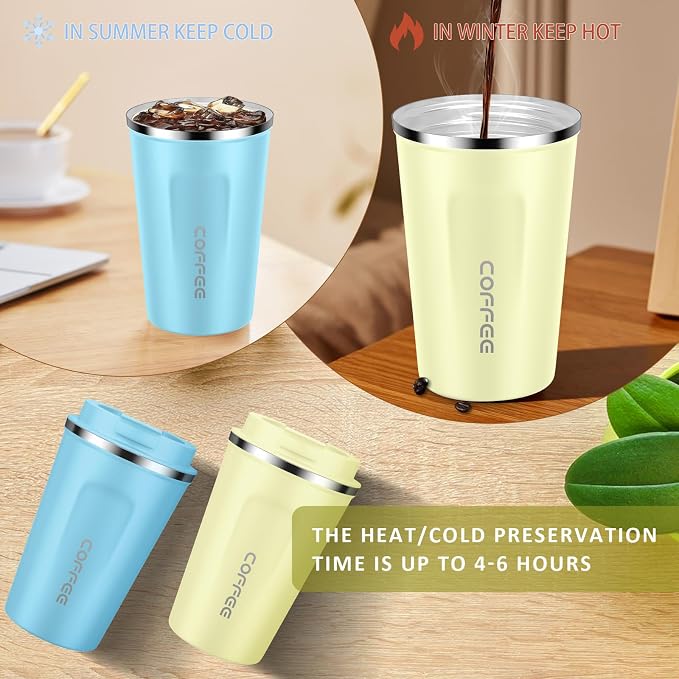 CS COSDDI 12 oz Stainless Steel Vacuum Insulated Tumbler - Coffee Travel Mug Spill Proof with Lid - Coffee Cups for Keep Hot/Ice Coffee,Tea and Beer - Image 5