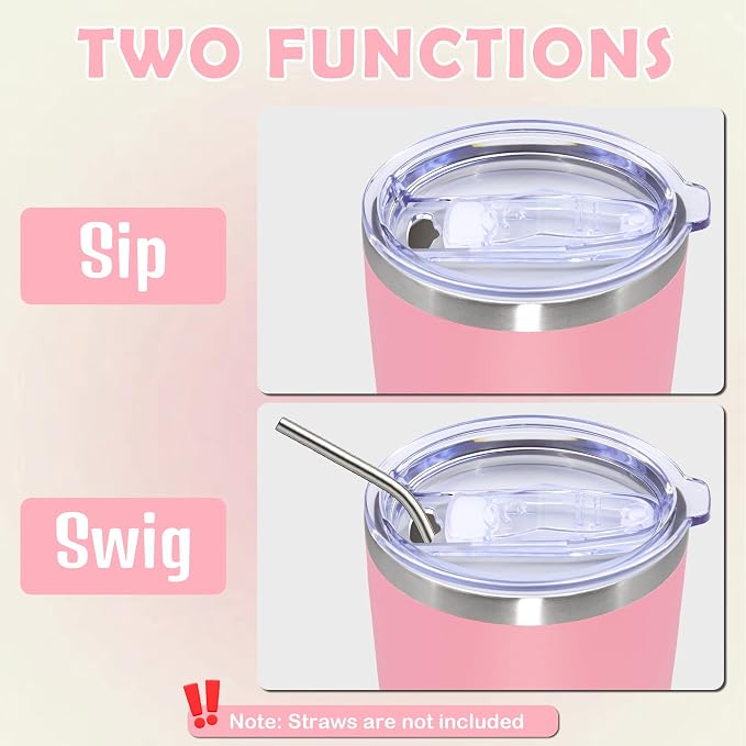 20oz Tumbler Stainless Steel Tumbler Cup with Lid Vacuum Insulated Double Wall Travel Mug, Durable Powder Coated Travel Coffee Tumbler Mug for Hot & Cold Drinks, Pink,4 Pack - Image 7