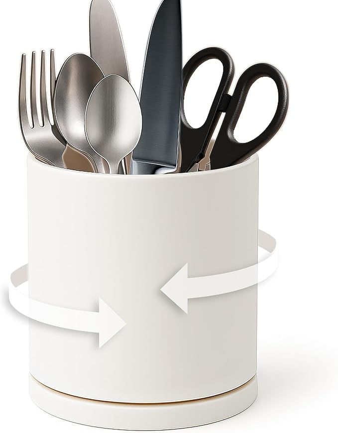 D'vine Dev 360° Rotating Utensil Holder – 5" Kitchen Utensil Crock by DvineDevPlanterPotsandStand
