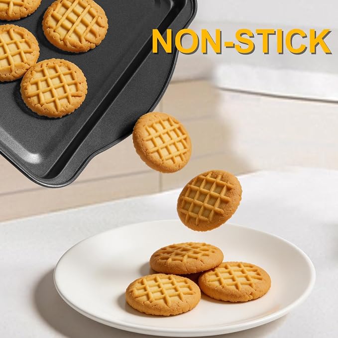 Baking Sheet Set of 2-17" x 11" x 0.5" Carbon Steel Cookie Sheet - Image 7