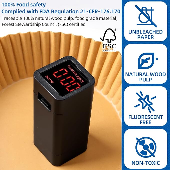 HONYAO 200pcs Ninja 4qt/5.5qt 8 inch Round Air Fryer Liners Disposable - Image 5