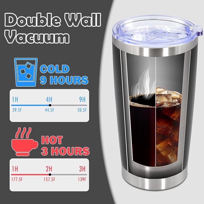 20oz Tumbler Stainless Steel Tumbler Cup with Lid Vacuum Insulated Double Wall Travel Mug, Durable Powder Coated Travel Coffee Tumbler Mug for Hot & Cold Drinks, Black,4 Pack - Image 5