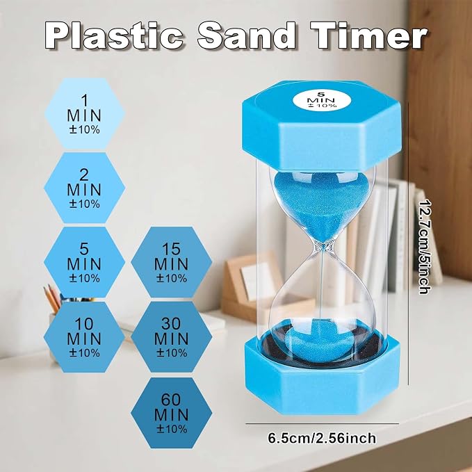 Hourglass Sand Timer 1 Minute, Unbreakable Hourglass Sand Clock, Plastic - Image 4