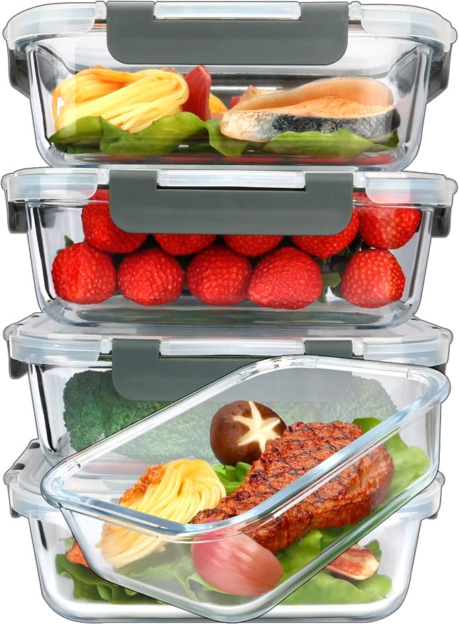 M MCIRCO [5-Packs, 36 Oz Glass Meal Prep Containers by MMCIRCO