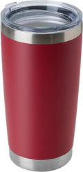 DOMICARE 20oz Stainless Steel Tumbler Bulk with Lid, Double Wall Vacuum Insulated Travel Mug, Powder Coated Coffee Cup, Powder Red, 1 Pack by VisittheDOMICARE