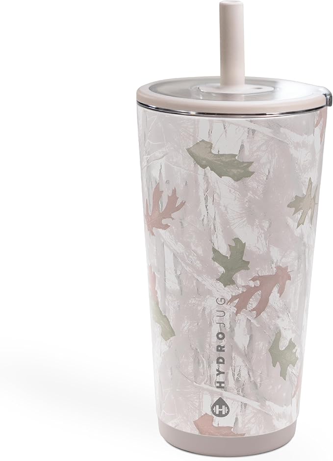 HydroJug Everyday Tumbler 20 oz – Ceramic-Lined Insulated Tumbler with Straw and Soft-Touch Lid, Cup Holder Friendly, Double-Wall Vacuum Insulation, Reusable Travel Cup – Camo by Hydrojug