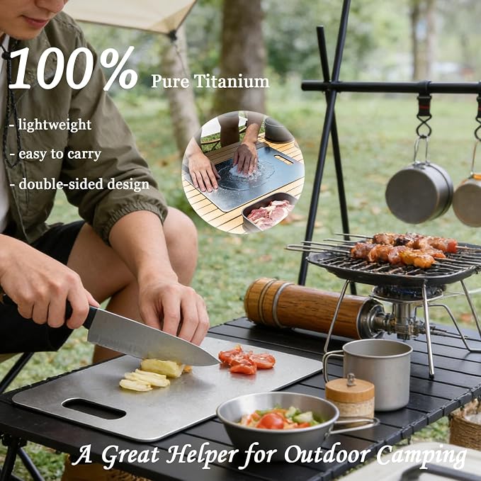 100% Pure Titanium Cutting Board Set of 2, Double-Sided Titanium Cutting Boards - Image 2