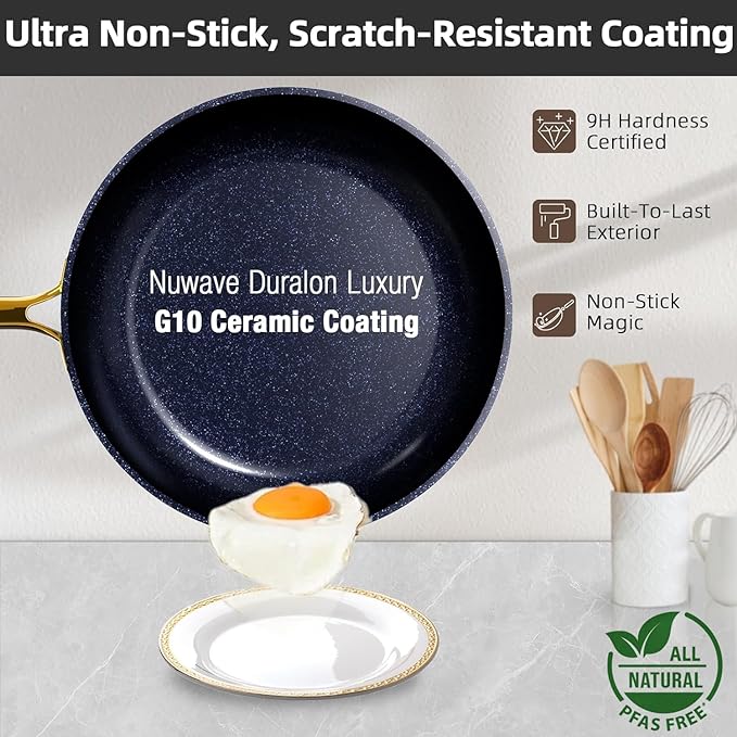Nuwave Lux 13pc Forged Lightweight Cookware Set PFAS Free, Healthy G10 Duralon - Image 2