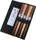 Reusable Chopsticks，GLAMFIELDS Japanese Natural Wooden 5 Pairs Hand-Carved by GLAMFIELDS