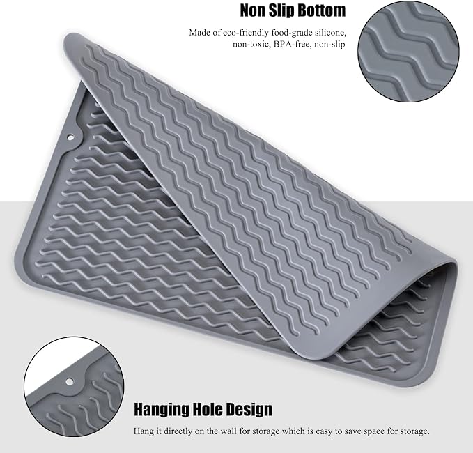 Large 14" x 11" Silicone Dish Drying Mat - Image 4