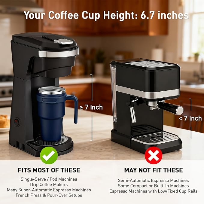 ALOUFEA 20 oz Insulated Coffee Mug Tumbler with Handle, Stainless Steel Travel Mug Tumbler with Lid and Straw,Double Wall Vacuum Leak Proof Ice Coffee Thermal Cup, Navy - Image 5