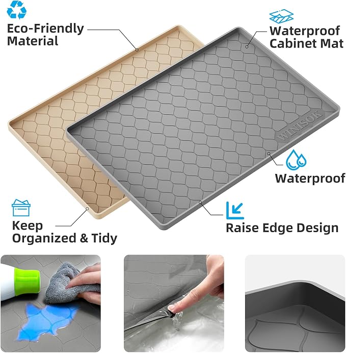 Winisok Silicone Under Sink Mat 40" x 19", kitchen Essentials and Gadgets - Image 3