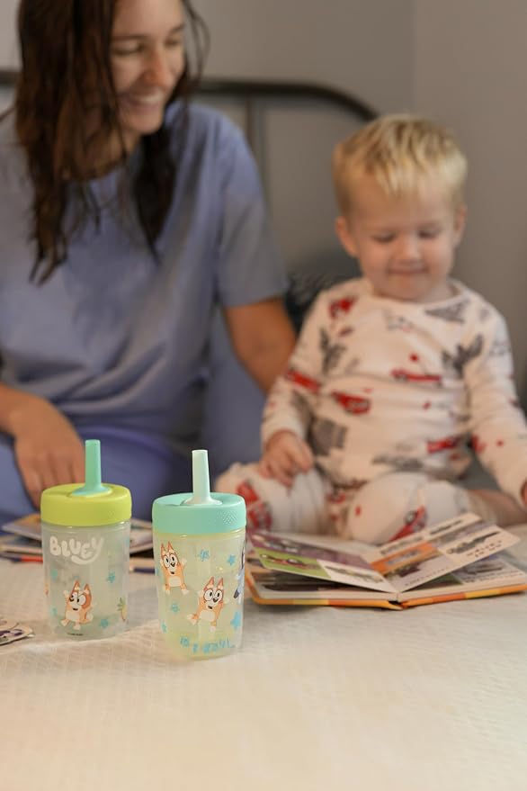 Zak Designs Bluey Capri Toddler Tumblers For Travel or At Home, 9oz 2-Pack Double Wall Plastic Sippy Cups With Leak-Proof Design is Perfect For Kids (Bluey, Bingo) - Image 12