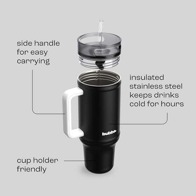 bubba 40 oz Insulated Stainless Steel Tumbler with Handle and Straw - Leakproof, Dishwasher Safe, Cup Holder Tumbler, Lead-Free and BPA-Free, Office Siren - Image 5