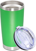 20oz Tumbler Stainless Steel Tumbler Cup with Lid Vacuum Insulated Double Wall Travel Mug, Durable Powder Coated Travel Coffee Tumbler Mug for Hot & Cold Drinks, Green,1 Pack by AUWBON