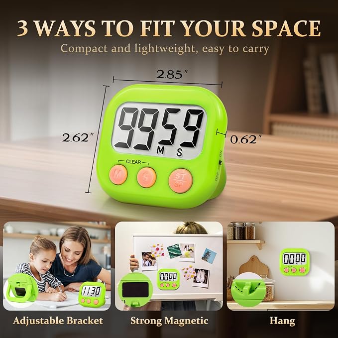 6 Pack Digital Kitchen Timer Small Classroom Timers - Image 4
