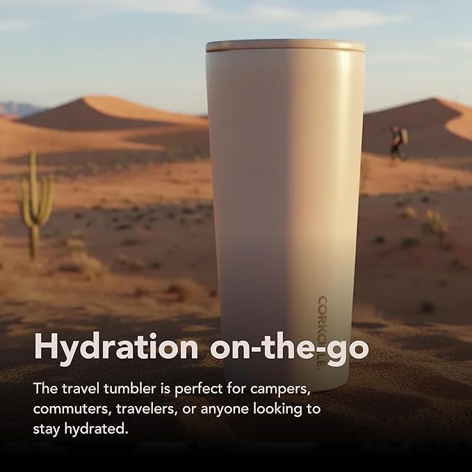 Corkcicle Classic Tumbler - Keeps Drinks Cold for 9 Hours & Hot for 3 - Triple-Insulated Stainless Steel - Holiday Tumbler Gift - 24 oz - Desert - Image 6
