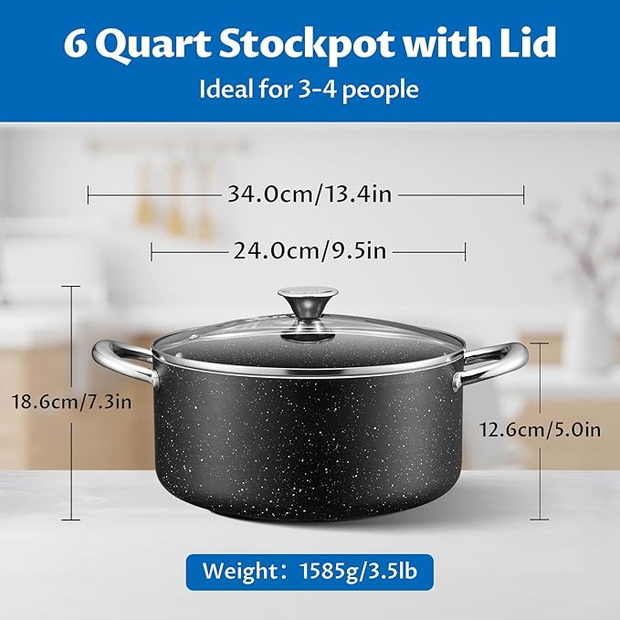 BEZIA 6 Quart Nonstick Stock Pot - Image 6