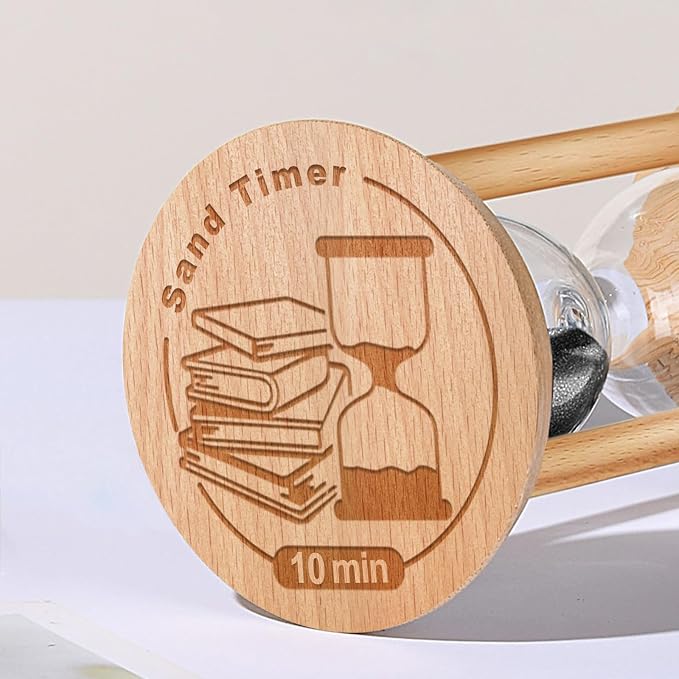 10 Minute Hourglass, 10 Min Wooden Sand Timer, Wood Sand Watch, Ten Minute Mini - Image 3