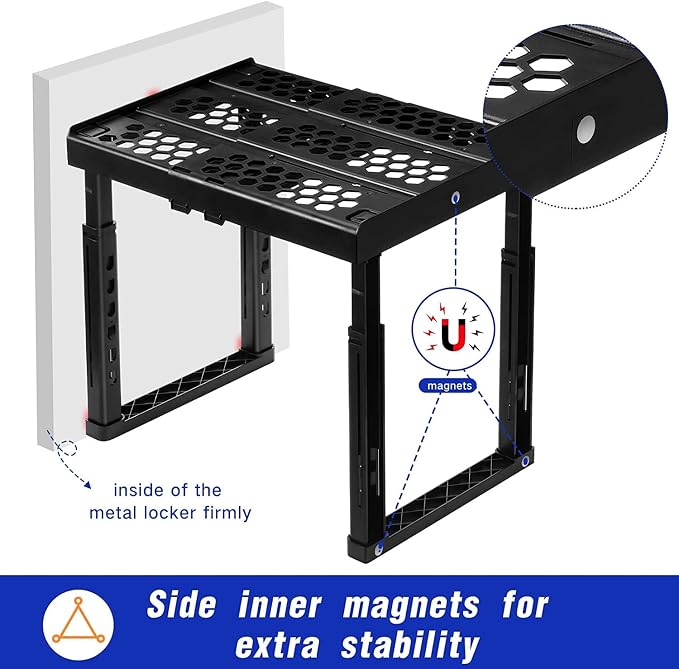 Piffny 2 Pack Locker Organizer Shelf, Adjustable Width and Height, and Gym - Image 5