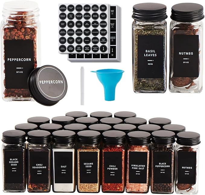 Skiileor 48 Pcs Spice Jars by Skiileor