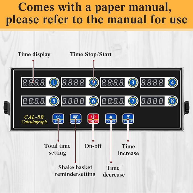 Relaxweex 1 Pack Commercial 8 Channel Digital Kitchen Timer, Wall Mount or - Image 6
