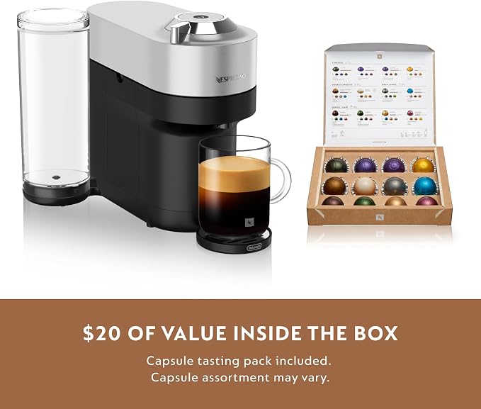Nespresso Vertuo Pop+ Deluxe Coffee & Espresso Maker by De'Longhi, Silver - Image 8