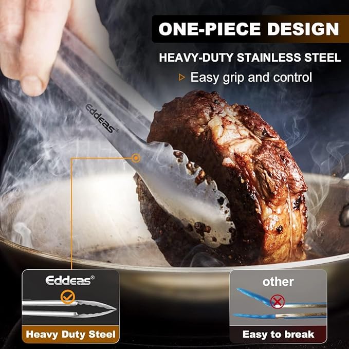 Eddeas 2PCS 9inch Tongs for Cooking - Image 2