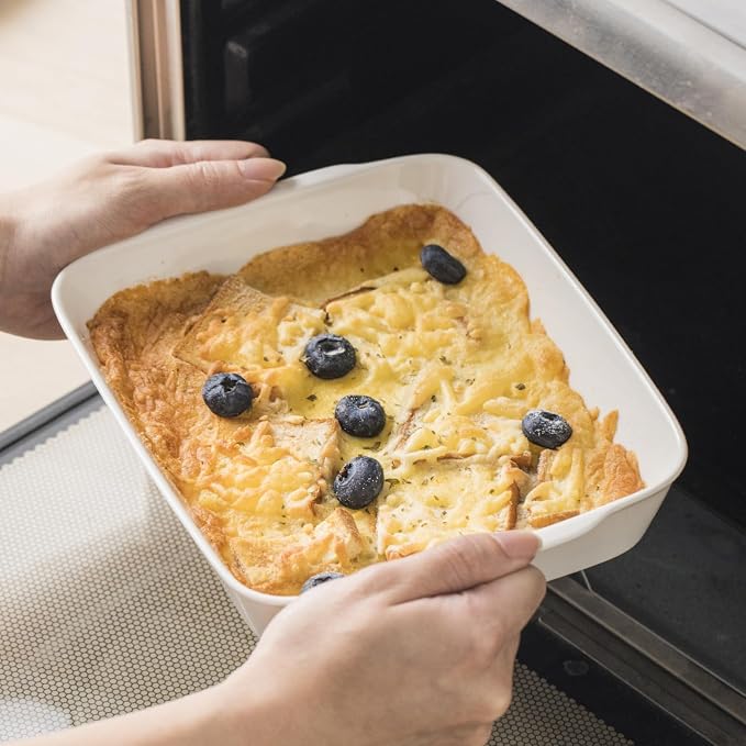 HOMBENE 3 QT Wide Ceramic Baking Dish, Lasagna Pan - Image 4