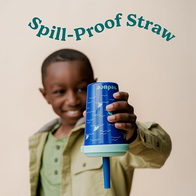 REDUCE GoGo's Kids Portable Tumbler Cups with Lids and Spill-Proof Straws - 5 Pack of Stackable 12 oz Tumblers with Twist-On Lids - Easy Storage, Dishwasher Safe - Scavenger Boy Set - Image 7