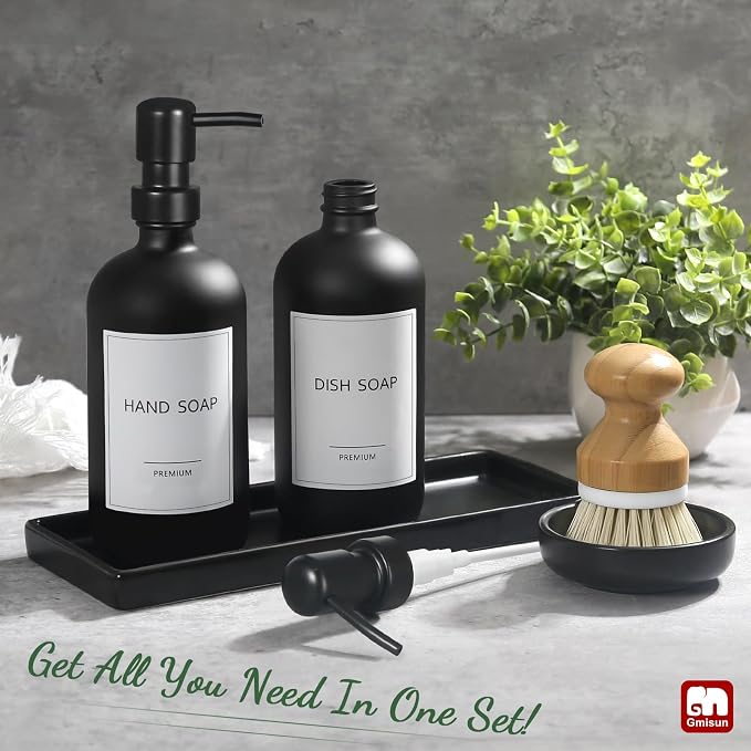 GMISUN Kitchen Soap Dispenser Set, 17 fl oz Dish Soap Dispenser - Image 2